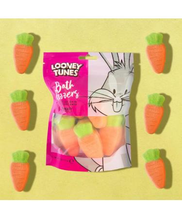 Looney Tunes Carrot Bath Fizzers - 6 Strawberry-Scented Bath Salts Sticks for Healthy Glowing Skin & Relaxation - Buy Online on SooperMarket.com