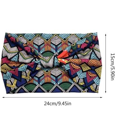 JSGHGDF African Headband Yoga Sports Workout Hairband Boho Print Hairband Wide Elastic Headband Stretchy Headwrap for Women Girl 6 - Buy Online on SooperMarket.com