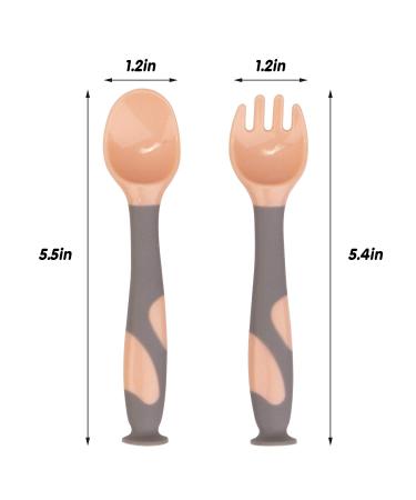 Shop Baby Utensils Set: Travel Spoon & Fork with Suction Cup - Heat-Resistant Soft Ideal for Toddlers 1+ - Pink Children's Cutlery - Buy Online on SooperMarket.com