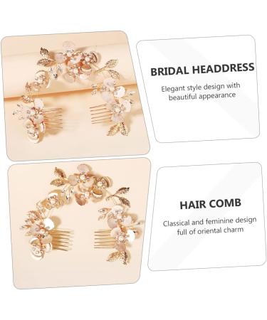 Mikinona Pearl Rhinestone Couple Combs Crystal Hair Comb Headband Floral Hair Comb Hairband Hair Comb Headdress Bridal Headband Comb Wedding Hair Accessory Women Headdress Bridal Headdress - Buy Online on SooperMarket.com
