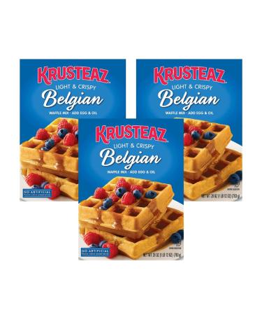 Krusteaz Light & Crispy Belgian Waffle Mix - No Artificial Flavors  Colors  or Preservatives  28 OZ. (Pack of 3) Belgian-Waffle 28 Ounce (Pack of 3) - Buy Online on SooperMarket.com