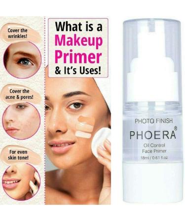 PHOERA Primer Matte Finish Face Makeup Pore filler Primer Foundation Base Oil Control Full Coverage Make Up Base Concealer Long Lasting Flawless Pores Minimiser Liquid Moisturizing (2 x 18ml.) 18 ml (Pack of 2) - Buy Online on SooperMarket.com
