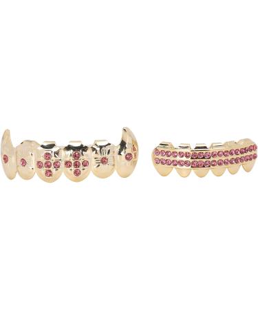 Gold Teeth Brace Set Hip Hop Punk Custom Fit Metal Teeth Decoration Jewelry Gold Teeth Grillz Oral Pain ReliefOral Care() - Buy Online on SooperMarket.com