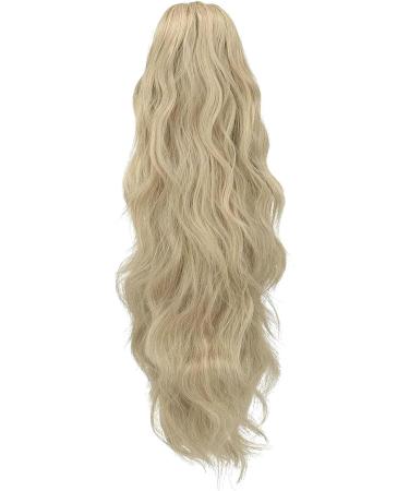 YEESHEDO Ash Blonde Long Wavy Ponytail Hair Extension 26 Inches - Clip In Drawstring Synthetic Curly Hairpiece for Women - Buy Online on SooperMarket.com