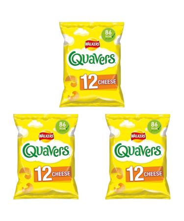 Walkers Quavers Snacks Cheese 12 x 16g (Pack of 3) 192 g (Pack of 3)