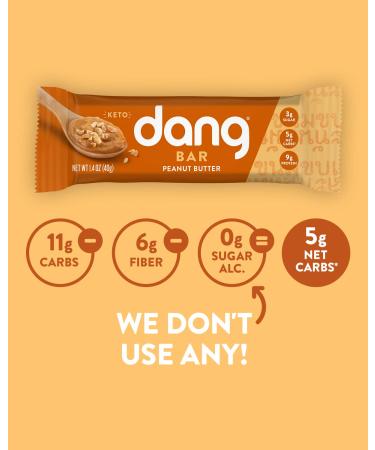 Dang Keto Bar Peanut Butter - 12 Pack (1.4 oz Each) | Low Carb Snack - Buy Online on SooperMarket.com