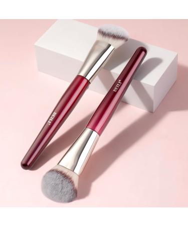 BEILI Foundation brush make-up brush angled foundation brush contour brush professional brushes for blending liquid cream powder polishing dotting (Red) - Buy Online on SooperMarket.com
