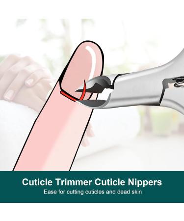 ANRUI Professional Cuticle Nipper with Non-Slip Silicone Handle - Medical Grade Stainless Steel Cubical Cutter for Dry Skin (Black) - Buy Online on SooperMarket.com