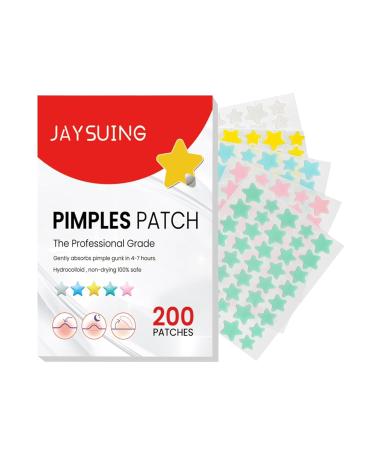 1 Pack 200 Patches Multicolour Stochastic Pimple Patches Star Shaped Hydrocolloid Acne Patches Zit Absorbing Patch Spot Cover Stickers for Face Skin CareBeauty and Personal Care