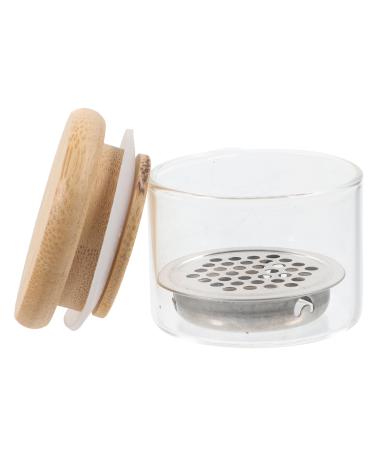 HAPINARY Nail Art Brush Cup Glass Nail Tools Nail Art Tools Manicure Nail Dish with Stainless Steel Mesh Dappen Dish for Acrylic Nails Nail Dish Bowl Nail Dish Cups Bracket Wooden Sequins