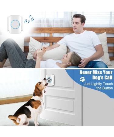 Wireless Touch Cat & Dog Bell Buzzer - Waterproof Intelligent LED Doorbell with 300m Range 60 Ringtones & Adjustable Volume - Buy Online on SooperMarket.com