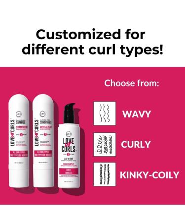 LUS Brands Love Ur Curls 3-Step System - Shampoo, Conditioner, All-in-One Styler - Nonsticky, No Crunch Formula for Curly Hair - 8.5oz (Pack of 3) - Buy Online on SooperMarket.com