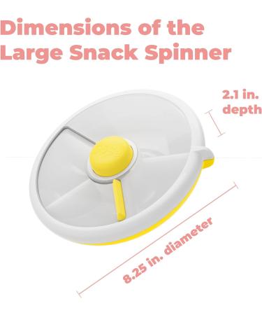 GoBe Kids Large Snack Spinner Bundle - Reusable 4-Compartment Dispenser with Hand Strap, Sticker Sheet | BPA-Free, Dishwasher Safe, No Spill Leakproof - Buy Online on SooperMarket.com