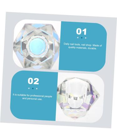POPETPOP 1pc Nail Art Crystal Cup Glass Container with Lid Crystal Cup for Nails Dappen Dish Nail Tech Transparent Nail Polish Crystal Nail Art Cup White Crystal Vegetable Bowl With Cover 5.5x5.5cm White - Buy Online on SooperMarket.com