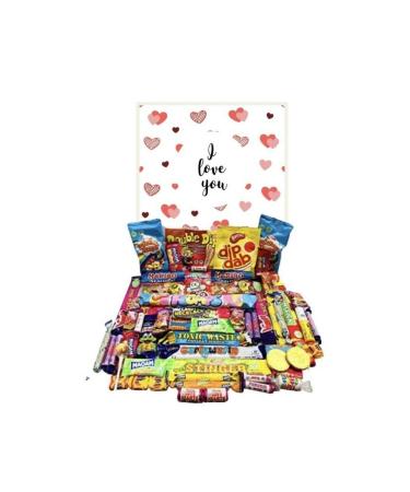 I Love You Pick N Mix Ultimate Retro Sweets Box Sweet Candy Hamper Gift Present nostalgia Sweet Candy Over 60 sweets 70s 80s Valentines Day Gift