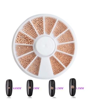 Aysekone Nail Steel Pearls and Studs Set - Fashion Gold, Silver, Rose Gold Nail Art Decorations - 2 Boxes Nail Tools - Buy Online on SooperMarket.com
