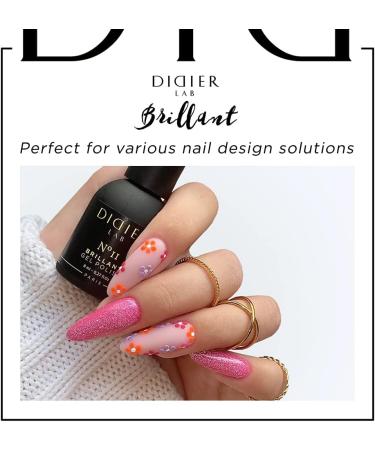 Didier Lab - Premium UV Gel Nail Polish - Brillant No. 11 - Gel Nail Varnish - Nail Art - Long-Lasting High Gloss Wear - Pink Gel Nail Polish - Gel Nails - Glitter Gel Nail Polish - Rich Pigment - Buy Online on SooperMarket.com