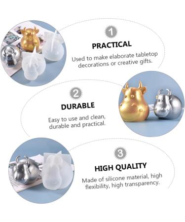 Anneome Resin Molds Cow Silicone Mold Cow Keychain Clear Epoxy Candy Molds Cow Shaped Cattle Shaped Mould Pendant Soap White 6.9X7.2CM - Buy Online on SooperMarket.com