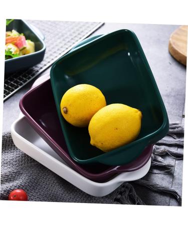 Ciieeo Square Dinner Plates Casserole Dish for Cooking Ceramic Roasting Pan Ceramics Oven Cake Pan Cheese Plates Square Baking Pans Lasagna Pans for Cooking Bbq Pan Rectangle Snack Plate - Buy Online on SooperMarket.com