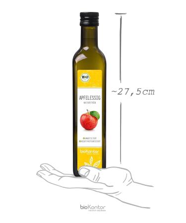 Organic Apple Cider Vinegar - Naturally Cloudy & Unfiltered 1000ml (2x500ml) | Raw & Unpasteurized | Biocontor - Buy Online on SooperMarket.com