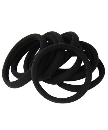 20 PCS Large Black Hair Ties for Thick Hair - Stretchy Ponytail Holders for Braids - 5cm Diameter, 1cm Width - Men, Women, Girls - Buy Online on SooperMarket.com