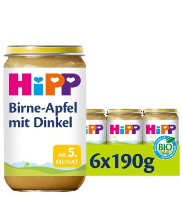 HiPP Pear in Apple with Spelt Pack of 6 (6 x 190 g) H 4745 F&g Pear/Spelt 190g Pack of 6 (6 x 190 g) Single