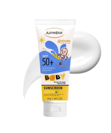 Organic Scent Free Sunscreen SPF 50+ Moisturizing Suncream SPF 50+ Organic Sun Cream SPF 50 Face Sun Screen Long Lasting UVA/UVB Sun Protection Sensitive Skin Not Greasy 45g