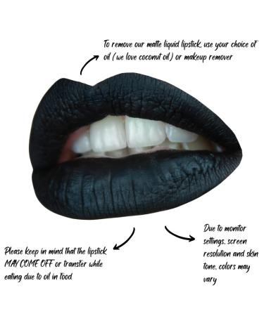 Black Matte Lipstick - Lightweight, Velvet Smooth Finish, Long Lasting & Waterproof - Buy Online on SooperMarket.com