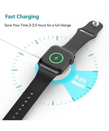 JUD Apple Watch Charger 2Pack 6.6ft Fast Magnetic Wireless Charging Cable - Compatible with Apple Watch Series 8/7/6/5/4/3/2/1/SE - White - Buy Online on SooperMarket.com
