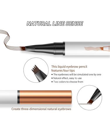Eyebrow Pencil Kaluofan 2PCS Magic Eyebrow Pencil Eyebrow Pencil with 4 Fork Tip Waterproof Eyebrow Pencil Long-lasting Waterproof Creat Natural and Unique Makeup Look(Light Brown Dark Brown) - Buy Online on SooperMarket.com