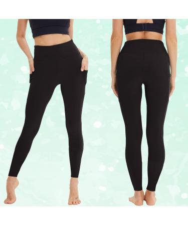 Buy Amiyoyo Women's High Waist Opaque Sport Leggings - 3 Pack Long Stretchy Fitness Pants for Gym & Yoga - 42-48 Black - Buy Online on SooperMarket.com