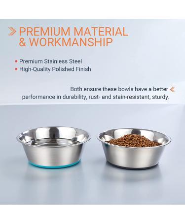 Peggy11 6-Cup Stainless Steel Anti-Slip Dog Bowls - Set of 2 - Buy Online on SooperMarket.com