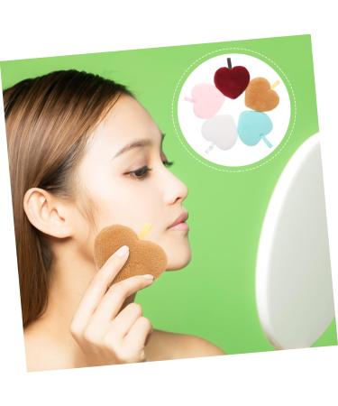 Beaupretty 5pcs Heart Shaped Face Wash Sponges - Reusable Makeup Remover Pads | Eco-Friendly Cleaning Puffs for Flawless Skin - Buy Online on SooperMarket.com