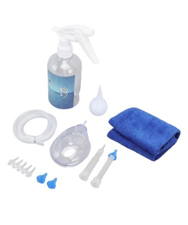 Ear Washer Bottle System 6 Transparent Tips Ear Kits 1.2m Silicone Tube 500ml Safe Easy Operation with Ear Muff for Home for Adults