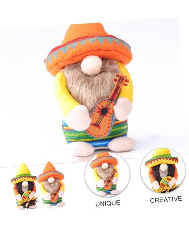 HOMSFOU 4 Pcs 1 Set Hawaiian Doll Summer Beach Party Decoration Nativity Ornaments for Kids Santa Ornament Plush Santa Gnome Cinco De Mayo Party Decorations Cloth Mexico Child Desktop Yellowx2pcs 20x13x9cmx2pcs - Buy Online on SooperMarket.com