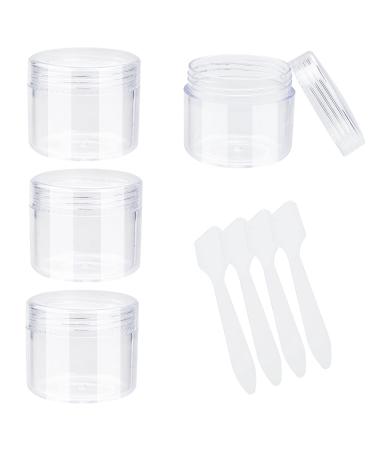 4pcs Travel Bottles Pots Sample Pots for Toiletries 20g/20ml Clear Round Travel Small Pots with Lids for Women Cosmetic Containers for Lotions Creams Makeup(Clear)