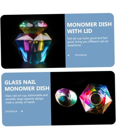 minkissy Monomer Dish Nail Monomer Liquid Bowl Acrylic Nail Supplies Nail Art Dish Dappen Dish with Lid Crystal Dappen Dish Crystal Nail Jar Manicure Bowl Diamond Glass Flash Manicure Tools - Buy Online on SooperMarket.com