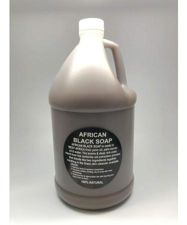 Liquid African Black Soap 1 Gallon - 100% Pure Organic Body Wash Face Cleanser & Hair Shampoo from Ghana | Bulk Unscented 128 Fl Oz - Buy Online on SooperMarket.com