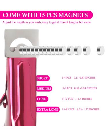 Acrylic False Nail Clippers with Magnets - Adjustable Stainless Trimmer & Tip Cutter for Salon Home Art - Perfect Length Measurement & Manicure Tool - Rosered - Buy Online on SooperMarket.com