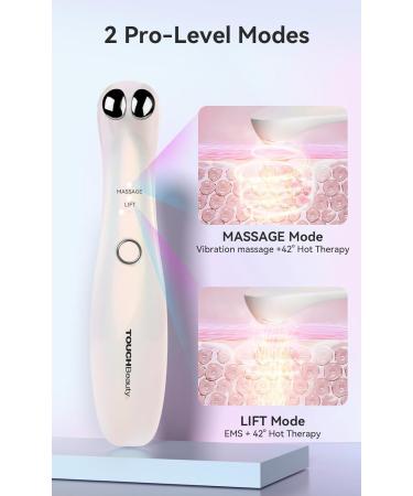 TOUCHBeauty EMS Eye Massager Anti-Wrinkle Eye Massage with Heated and Vibration Anti-Ageing Massager Rechargeable 2 Massage Modes for Eye Bags Dark Circles Swelling AG-1883 (White) White-2 - Buy Online on SooperMarket.com