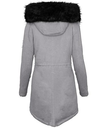 Ronony Women's Elegant Winter Parka Coat - Sporty Quilted Jacket for Transition Seasons - XXL Gray - Buy Online on SooperMarket.com