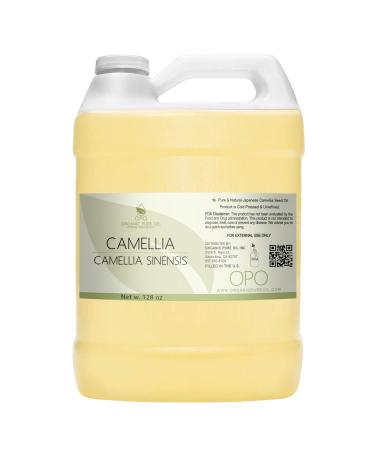 OPO Japanese Camellia Seed Oil - 100% Pure Organic Cold Pressed Unrefined Extra Virgin Premium Therapeutic Grade 128 OZ/1 GALLON Skin Body Hair Care Perfect for Face Nails