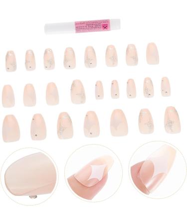 Gogogmee 1 Set Nail Patch Fake Nails with Glue French Decor Nails Decoration Nail Embellishments False Nails with Glue Nail Decals Nail Salon Supplies Sticker Plastic Full Coverage X4 Pink - Buy Online on SooperMarket.com