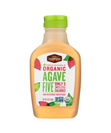 MADHAVA HONEY AGAVE FIVE ORG 16 OZ (6-Pack)