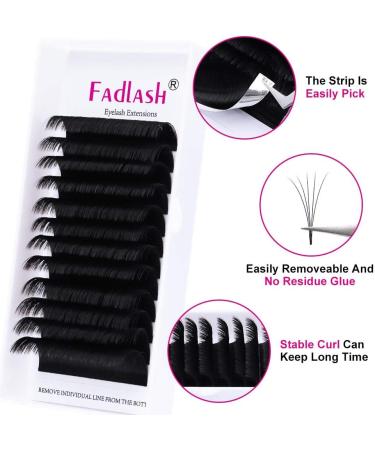 Fadlash Easy Fan D Curl 0.07 19mm Single Russian Eyelashes Extensions - Natural Look Blooming Lashes - 19mm 0.07-D - Buy Online on SooperMarket.com