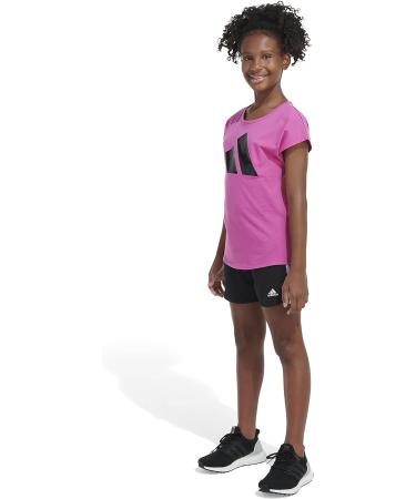 adidas Girls' 3T Short Sleeve Cotton Tee - Semi Lucid Fuchsia - Buy Online on SooperMarket.com