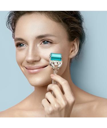 Buy Derma Roller Microneedle 192 Titanium Needles - Crystal Blue Face & Beard Roller for Home Use - Buy Online on SooperMarket.com