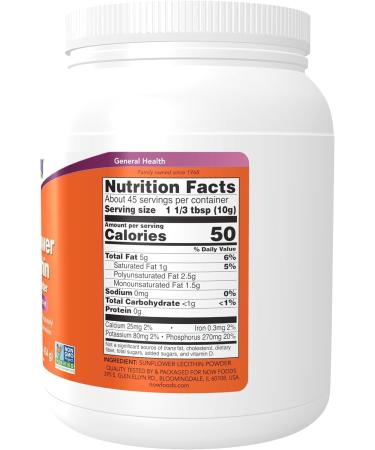Sunflower Lecithin with Naturally Occurring Phosphatidyl Choline and Other Phosphatides Powder 454 g - Buy Online on SooperMarket.com