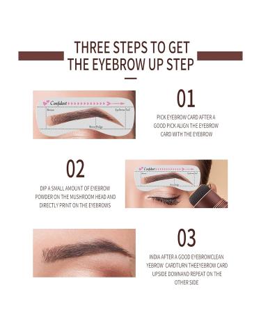 Eyebrow Stamp Stencil Kit - 10 Reusable Stencils, 2 Spiral Brushes - Light Brown - Buy Online on SooperMarket.com