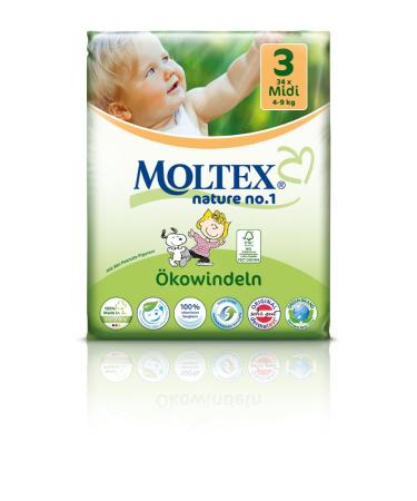 Moltex Nature No. 1 eco diapers size 3 (Midi) 4-9 kg (1 x 34 diapers)